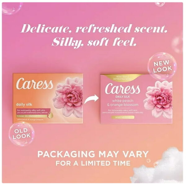 Caress Silkening Daily Silk Beauty Bar, White Peach & Orange Blossom, 3.75 Oz., 16 Ct. - Image 5